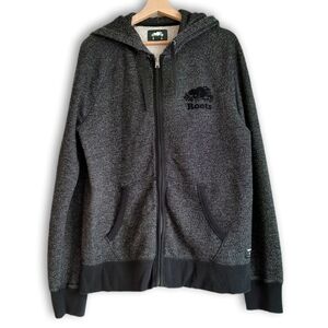 ROOTS Full-zip Sweatshirt Hoodie Jacket Dark Gray Sz M